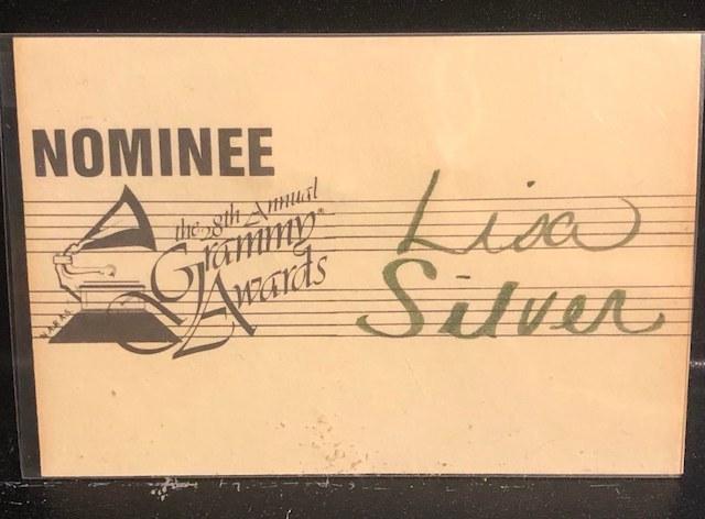 Lisa Silver Nominee the 8th Annual Grammy Awards announcement card