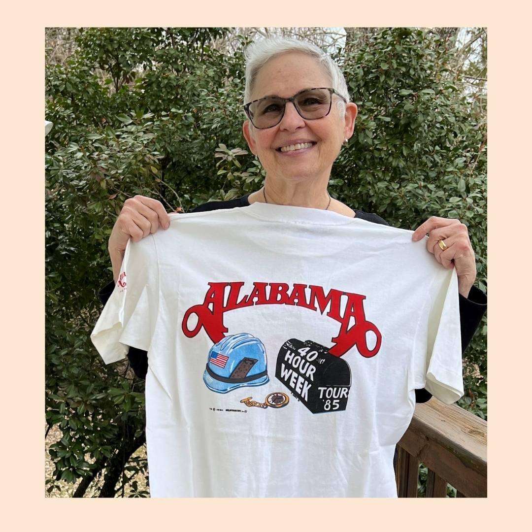 Lisa with the 40 Hour Week Tour tee shirt